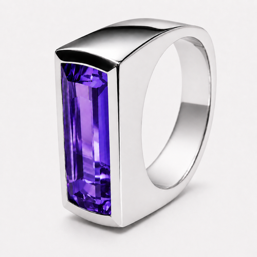Icelandic Glacier Bar Ring Amethyst
