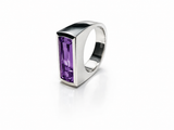 Icelandic Glacier Bar Ring Amethyst