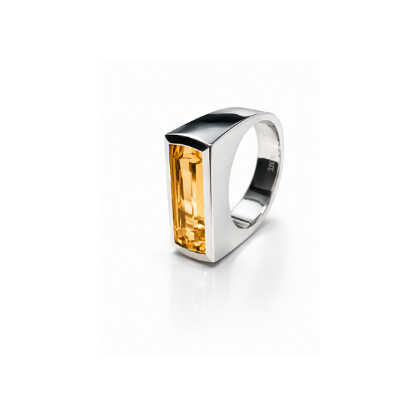 Icelandic Glacier Bar Ring Citrine
