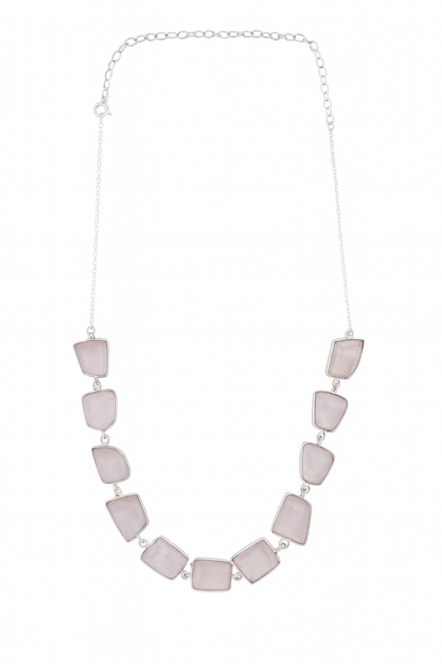 Iceland Glacial Horizon Necklace - Rose Quartz