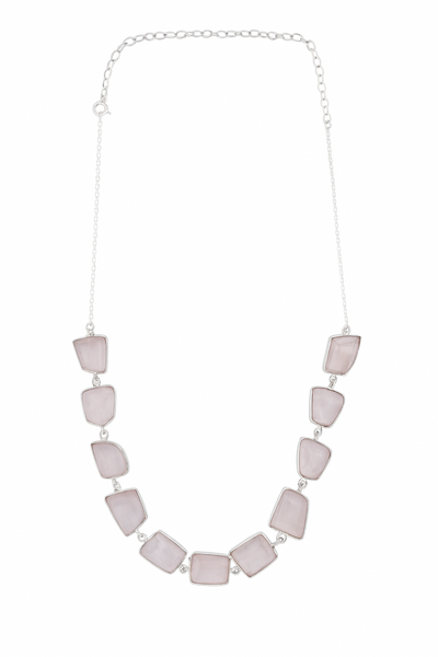 Iceland Glacial Horizon Necklace - Rose Quartz