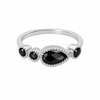 Rani Pear Stackable Band - Black Onyx