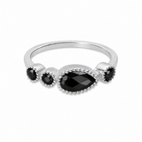 Rani Pear Stackable Band - Black Onyx