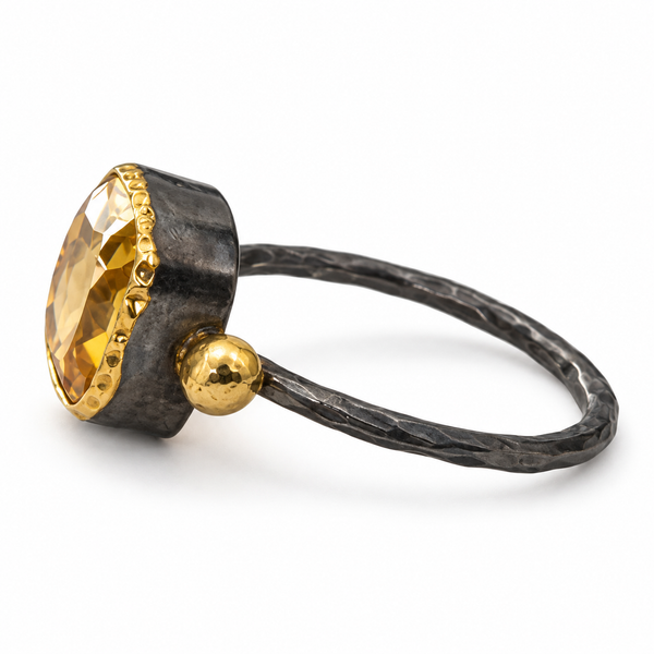 Jaipur Palace Cushion Ring - Citrine