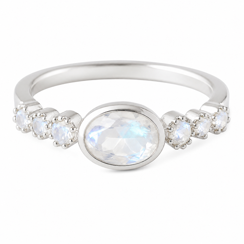 Rani Oval Stackable Ring - White Moonstone
