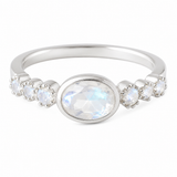 Rani Oval Stackable Ring - White Moonstone