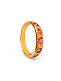Jaipuri Encased Sliced Pink Tourmaline Ring