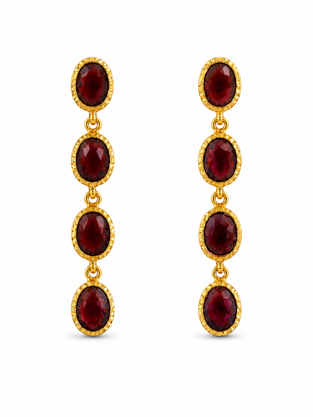 7 Stone Kathak Necklace Garnet