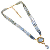 Jaipur Sky Dream Necklace - Gold Plated Blue Topaz with Diamonds