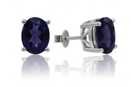 Jaipuri Studs Iolite