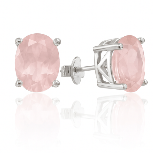 Jaipuri Studs Rose Quartz