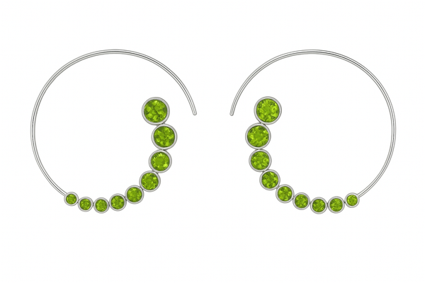 Jaipuri Ten Stone Swirl Perdiot