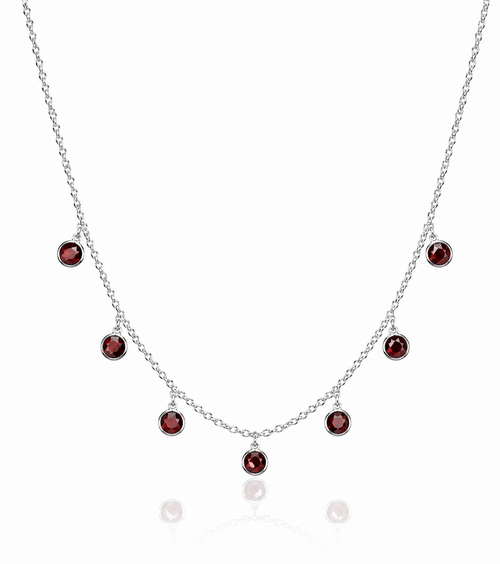 7 Stone Kathak Necklace Garnet