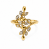 10k Gold Diamond Leaf Wrap Ring Size 6.5