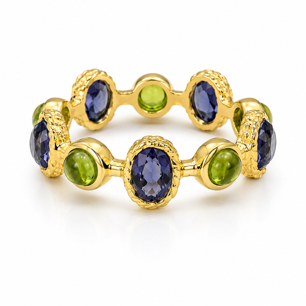 Milano Filo Stone Band Peridot and Iolite