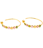 Jaipur-Inspired Limited Edition 18K Gold-Plated Mixed Tourmaline Hoop Earrings