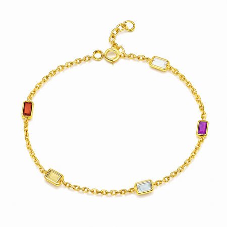 7 Stone Kathak Necklace Garnet