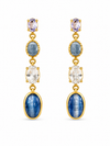 Jaipur Multi-Stone Cascade Earrings – Gold Plated