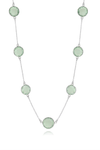 18K V Faceted 17 Stone Capri Long Necklace Green Amethyst