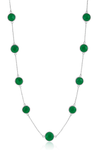 Faceted 17 Stone Capri Necklace Green Onyx