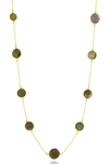 18K V Faceted 17 Stone Capri Long Necklace Labradorite