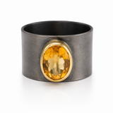 Jaipur Nocturne Ring  Citrine (Oxidized) 7