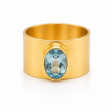 Jaipur Nocturne Ring Aquamarine (Gold Plated)