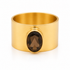 Jaipur Nocturne Ring Smokey Quartz (Gold Plated)