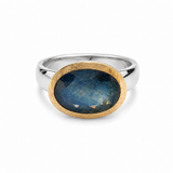 Golden Iberia Oval Gemstone Ring	- Labradorite