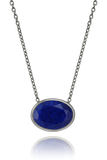 Floating Oval Pietra Necklace Lapis Lazuli