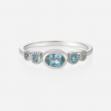 Rani Oval Stackable Ring - Blue Topaz
