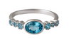 Rani Oval Stackable Ring - Blue Topaz