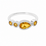 Rani Pear Stackable Band -Citrine
