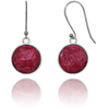 Medium Hanging Puntino Earrings Rough Cut Ruby