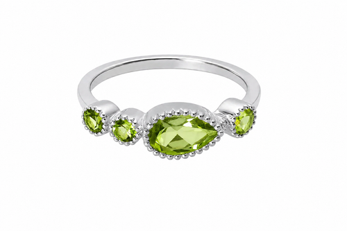 Rani Pear Stackable Band - Peridot