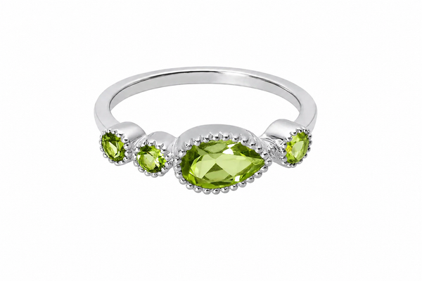 Rani Pear Stackable Band - Peridot