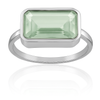 Small Rectangular Ring Green Amethyst