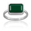 Small Rectangular Ring Green Onyx