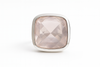 Large Capri Flat Square Cocktail Ring Rose Quartz