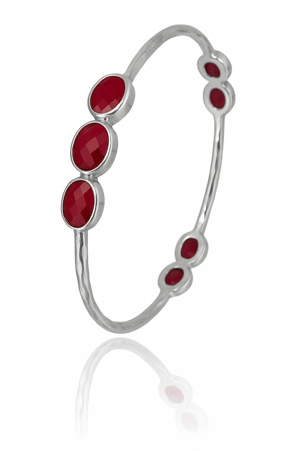 Morse Code Rough Cut Ruby Bangle – German Collection – Sikara & Co