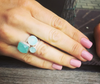 Capri Small Circle Ring Aqua Chalcedony