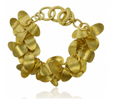 Gold Plated Brushed Leaf Bracelet