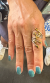 Peacock Feathers Ring Multi Stone