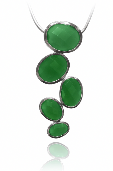 Brazilian Raindrop Pendant Green Onyx
