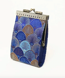 Cathayana Card Holder Brocade Shells Card Holder w / RFID Dark Blue