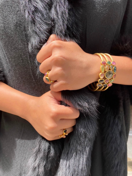 Cobblestone Ring Mixed Tourmaline