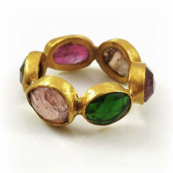 Cobblestone Ring Mixed Tourmaline