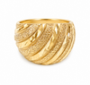 10k Gold Italian Wave Diamond Cut Dome Size 6.5