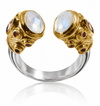 Small Serpentine Open Stone Ring White Moonstone