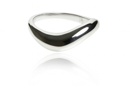 Brushed Bilbao Angular Rectangular Ring
